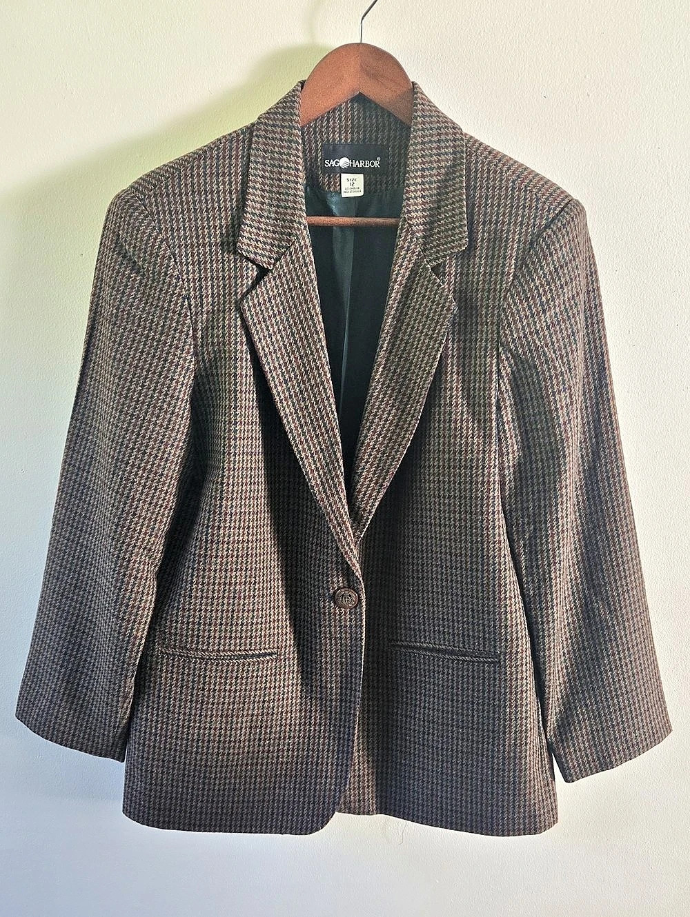 Sag Harbor Houndstooth Blazer Size 12 Like New